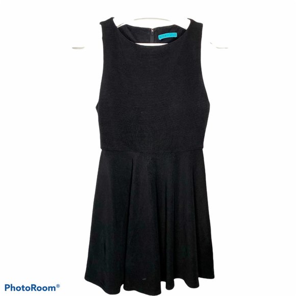 ALICE + OLIVIA Rema Black Textured Ponte Fit & Flare Dress S - Picture 11 of 12